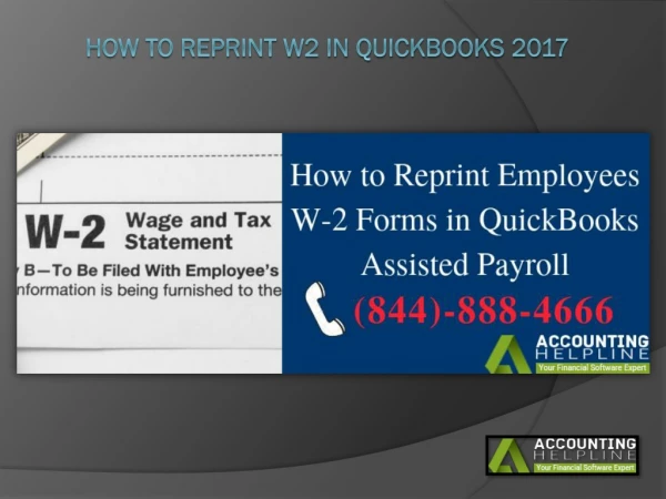 How to reprint w2 in QuickBooks 2017?