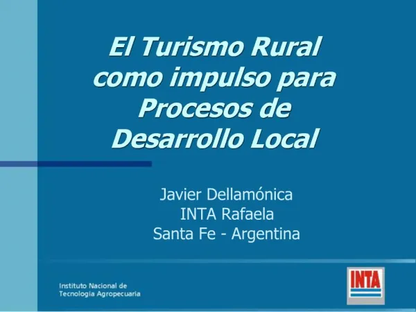 El Turismo Rural como impulso para Procesos de Desarrollo Local