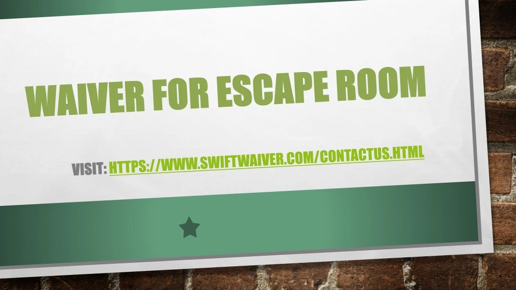 waiver for escape room