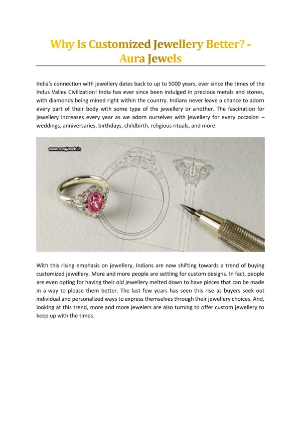 Why Is Customized Jewellery Better? - Aura Jewels