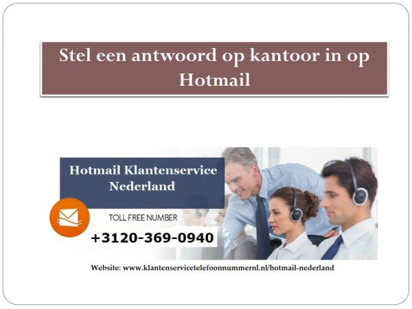 stel een antwoord op kantoor in op hotmail