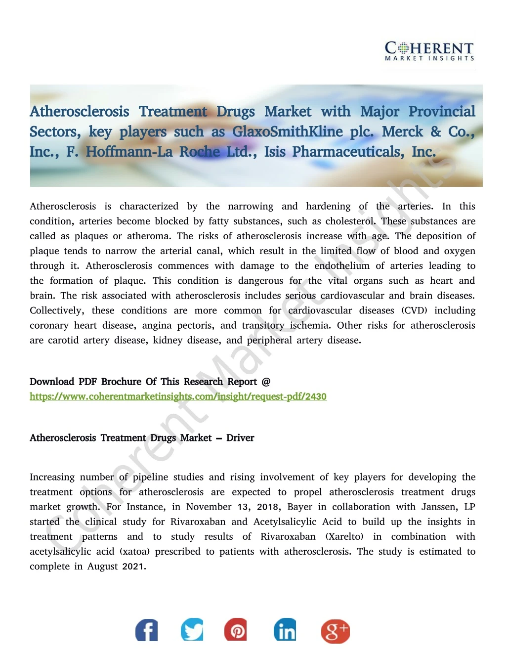 atherosclerosis treatment drugs market with major