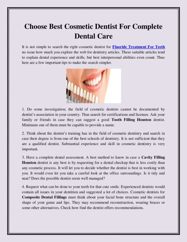 Choose Best Cosmetic Dentist For Complete Dental Care