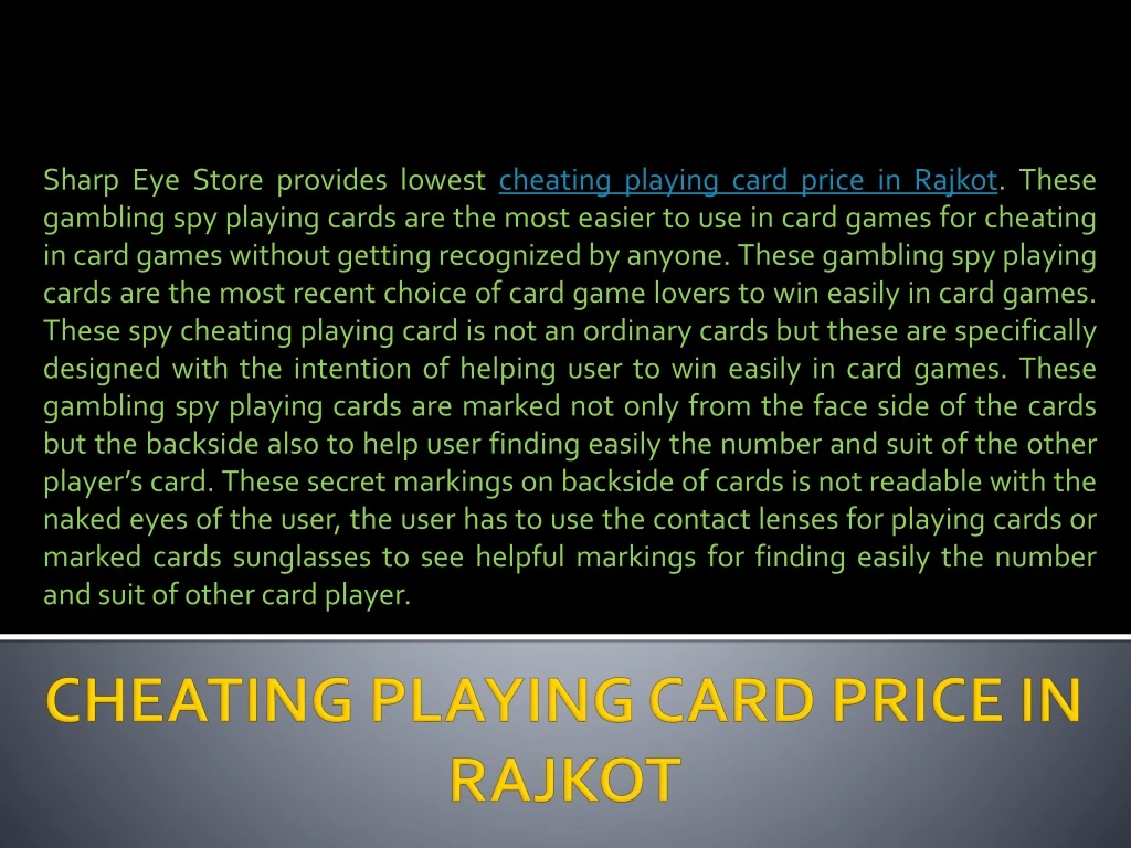 cheating playing card price in rajkot