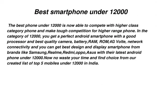 Best smartphone under 12000