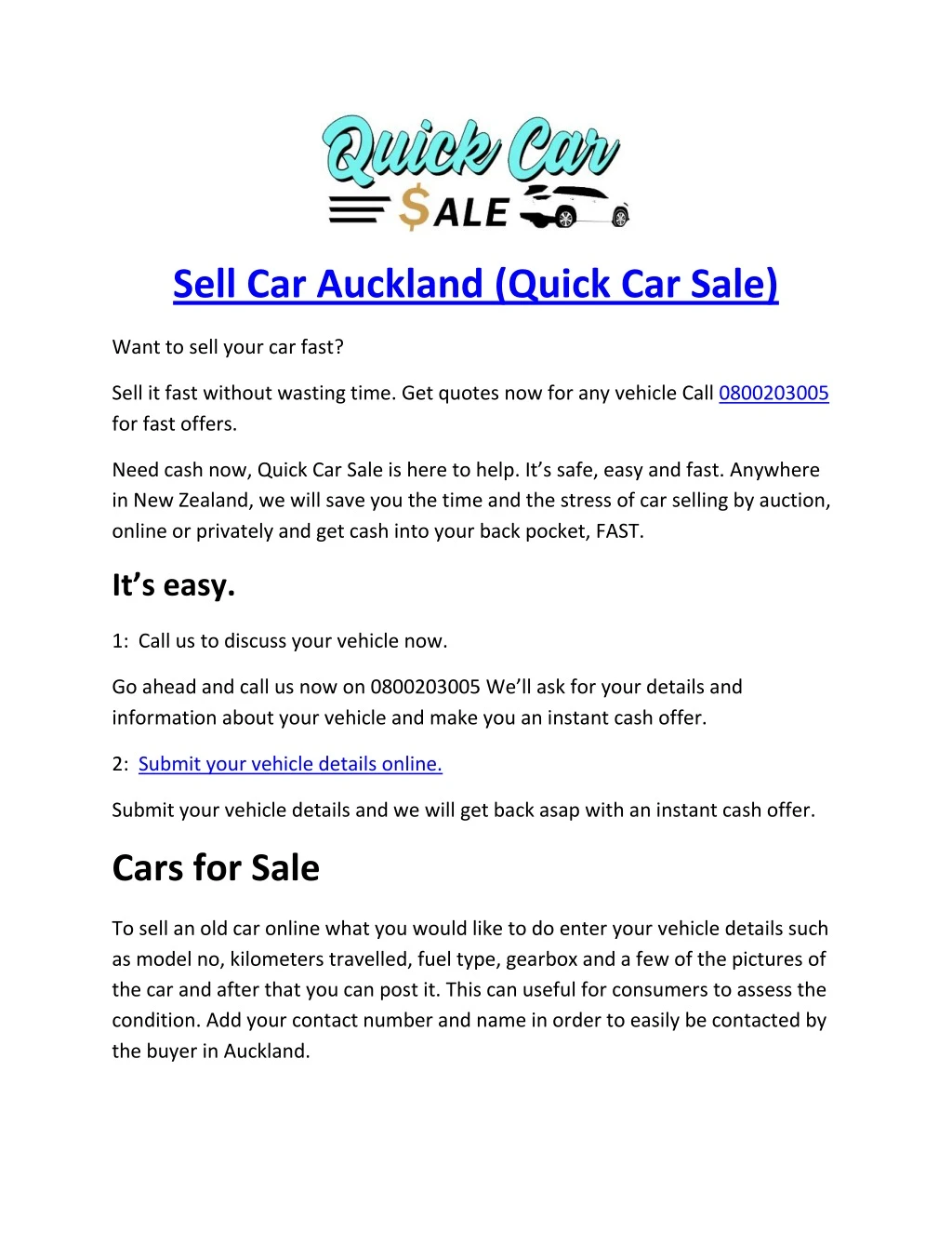 sell car auckland quick car sale