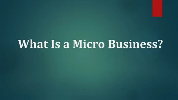 What is a micro business by Cresthill Capital