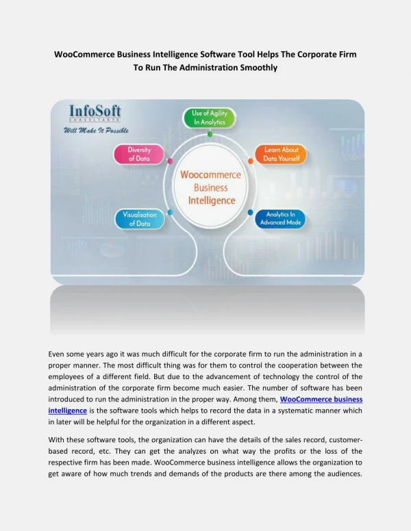 WooCommerce Business Intelligence Software Tool Helps The Corporate Firm To Run The Administration Smoothly