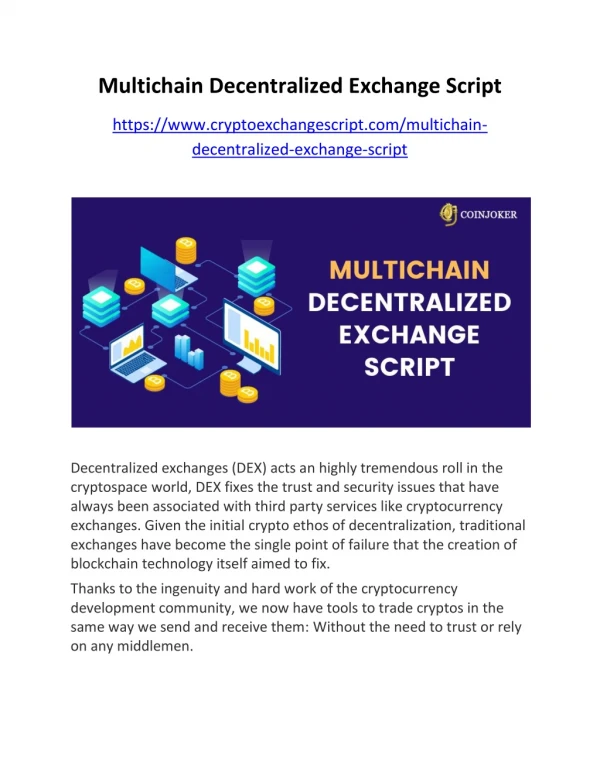 Multichain Decentralized Exchange (DEX) Script