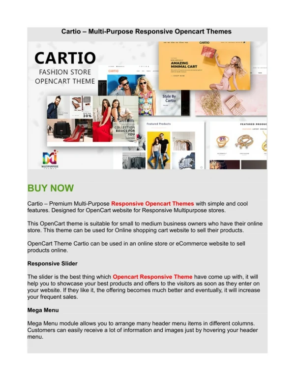 Cartio MultiPurpose Responsive Opencart Themes