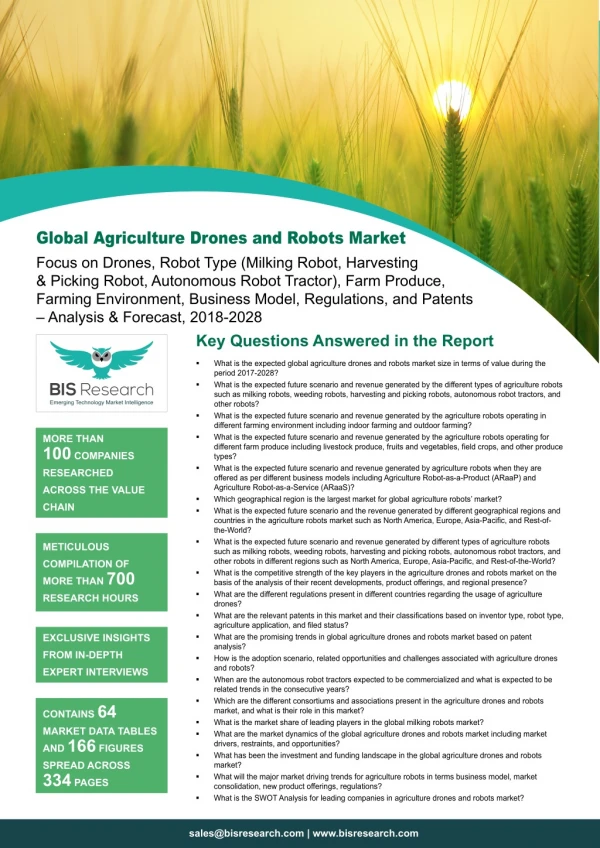 Agriculture Drones and Robots Market Report