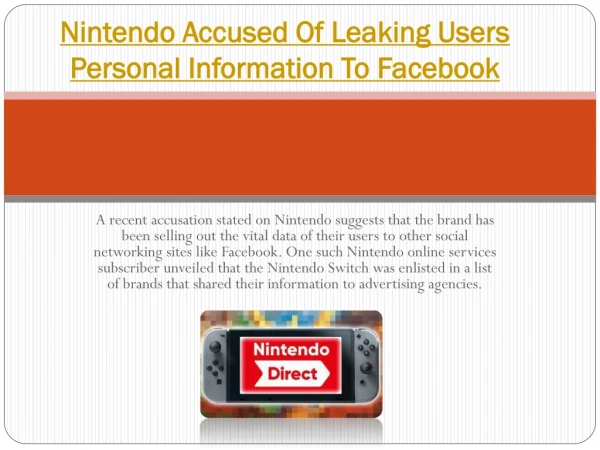 Nintendo Accused Of Leaking Users Information