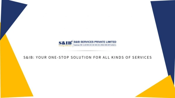 S&IB: Your One-stop Solution for all kinds of services
