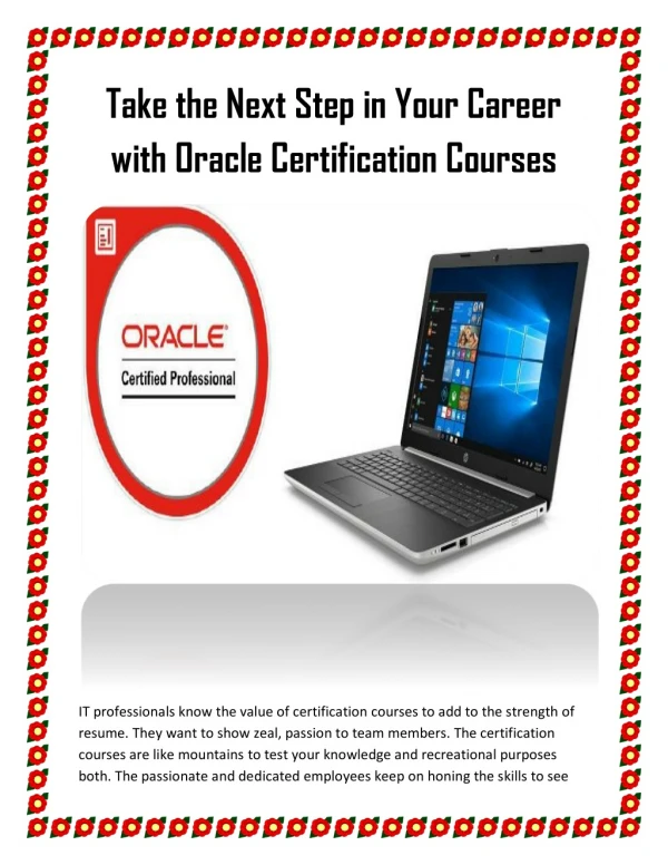 Take the Next Step in Your Career with Oracle Certification Courses