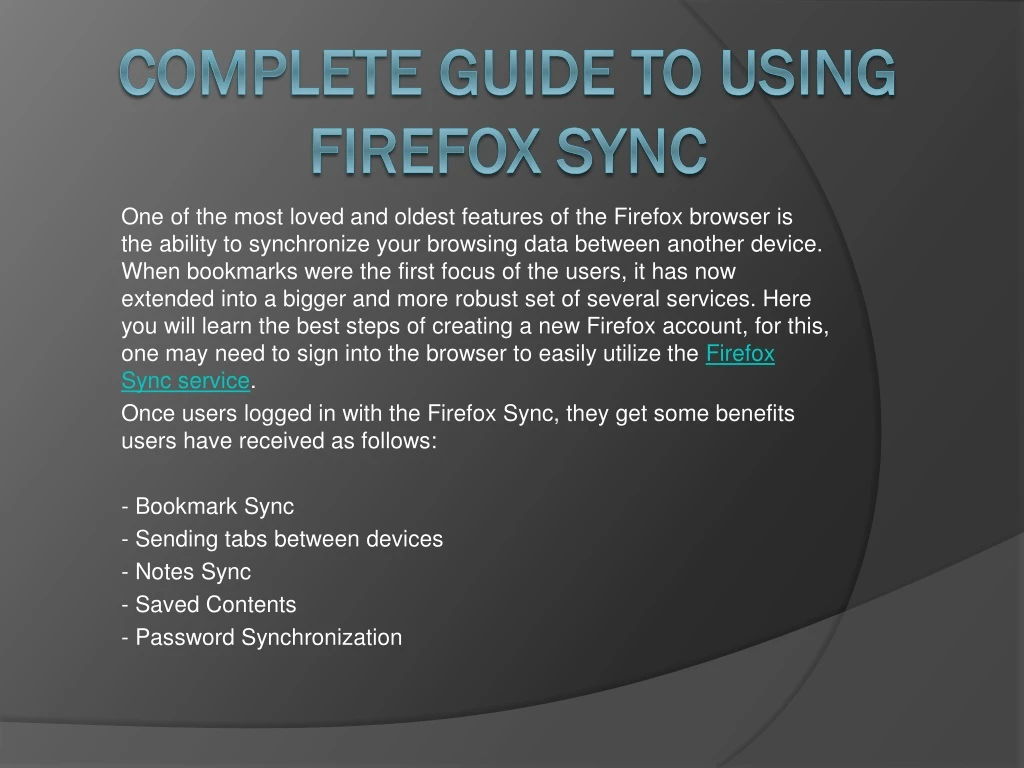 complete guide to using firefox sync