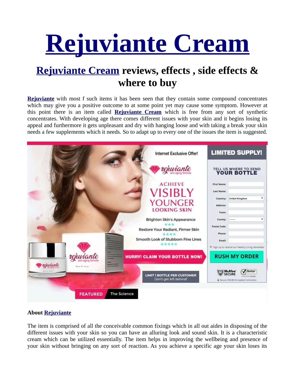 rejuviante cream