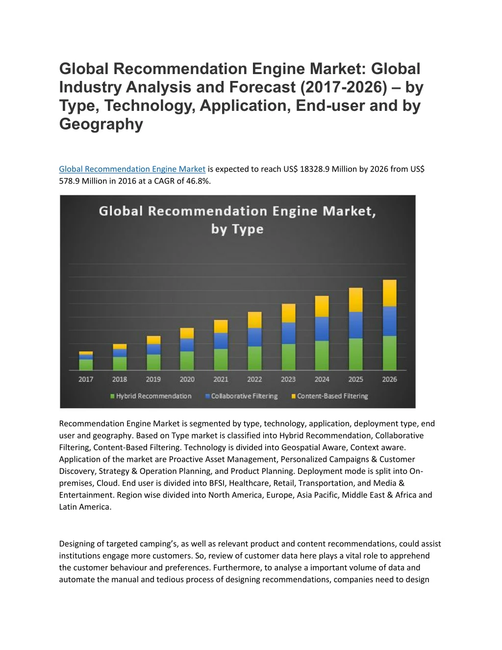 global recommendation engine market global