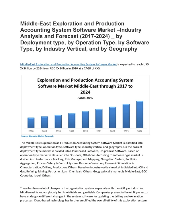 The Middle-East Exploration and Production Accounting System Software Market
