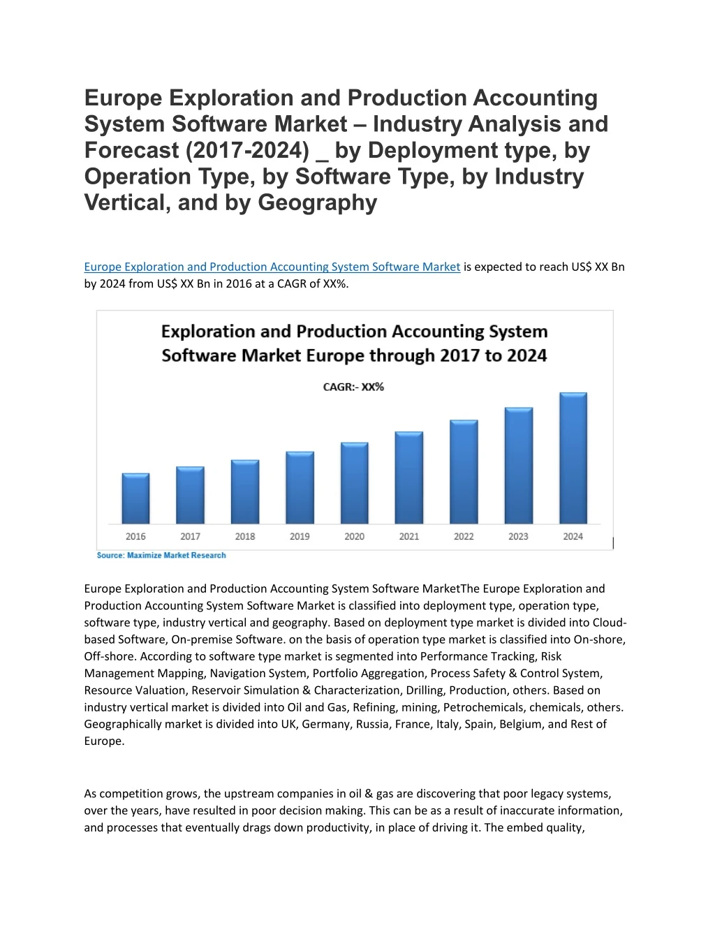 europe exploration and production accounting