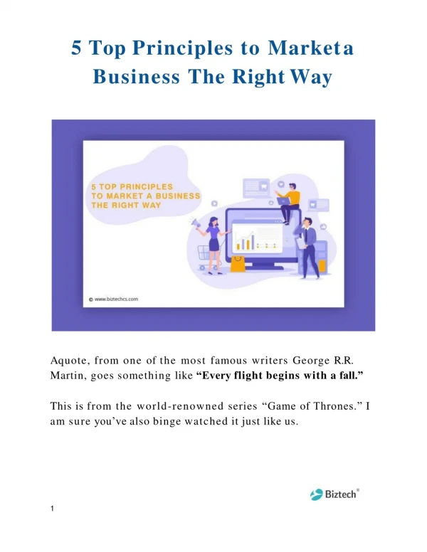 5 Top Principles to Market a Business The Right Way