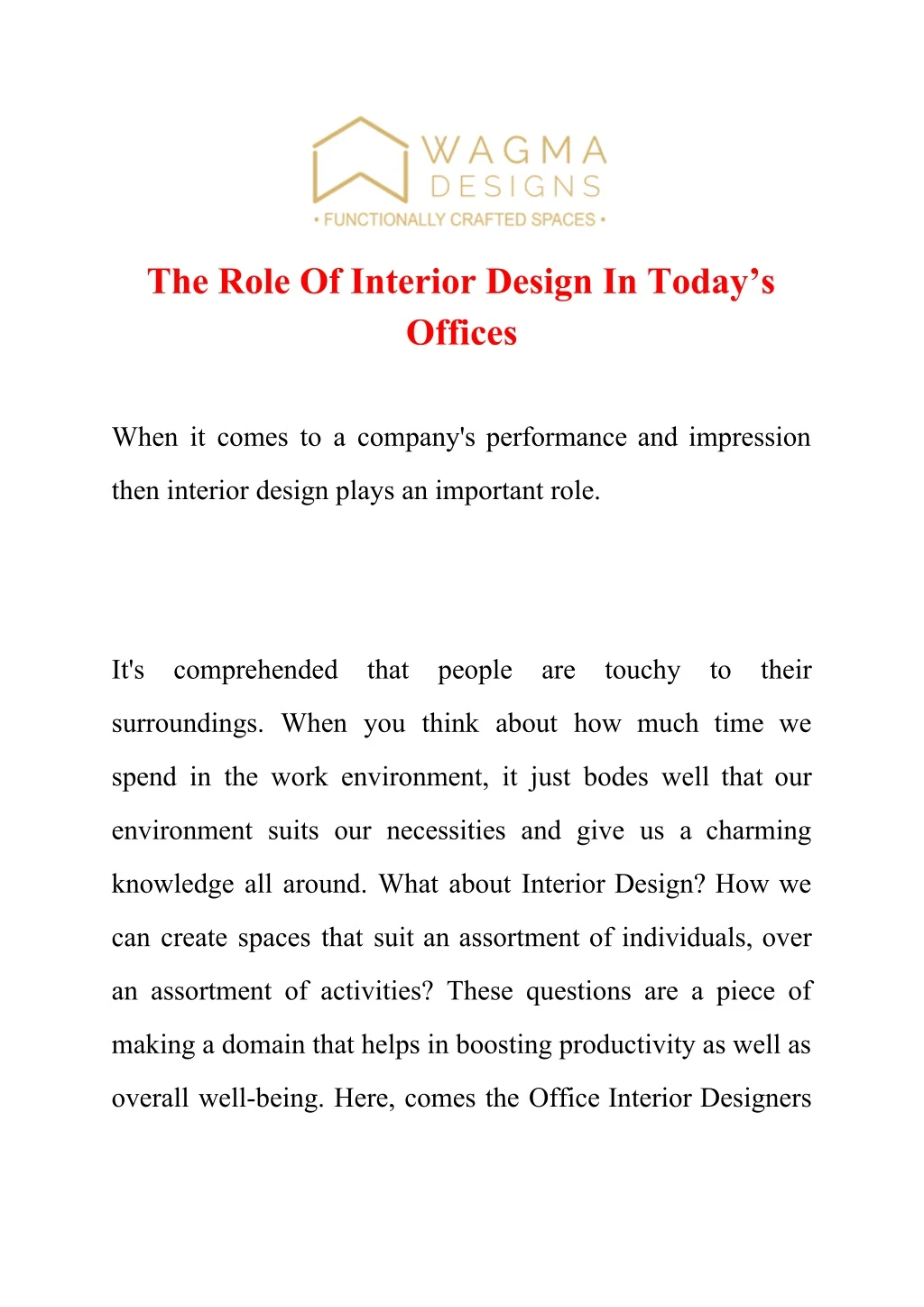 the role of interior design in today s offices