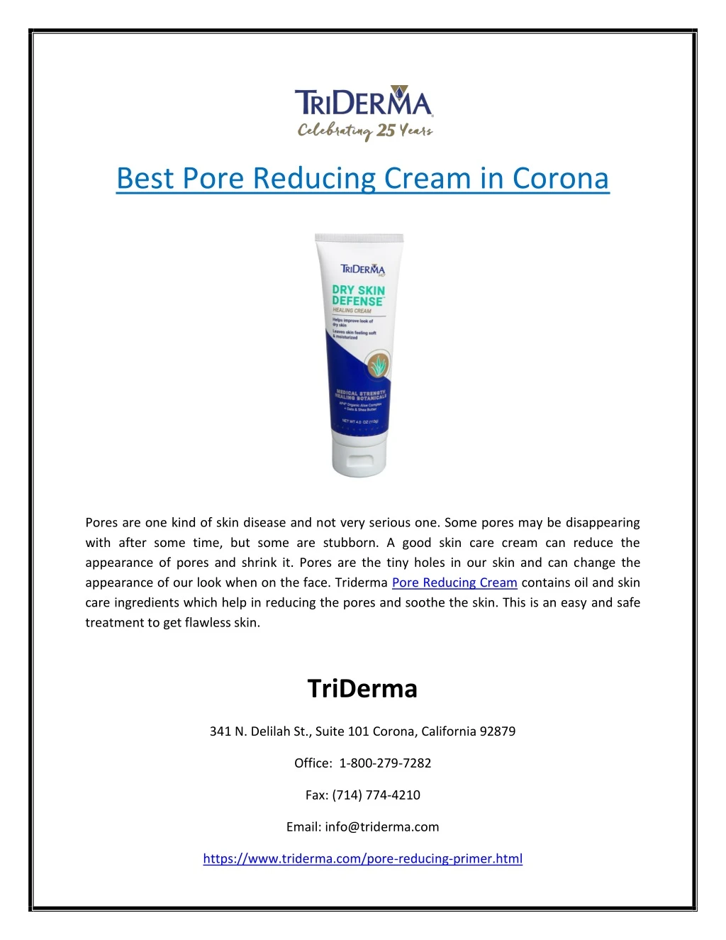 best pore reducing cream in corona