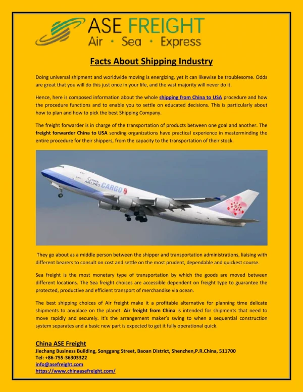 Facts About Shipping Industry