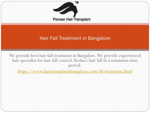 Hair Fall Treatment in Bangalore