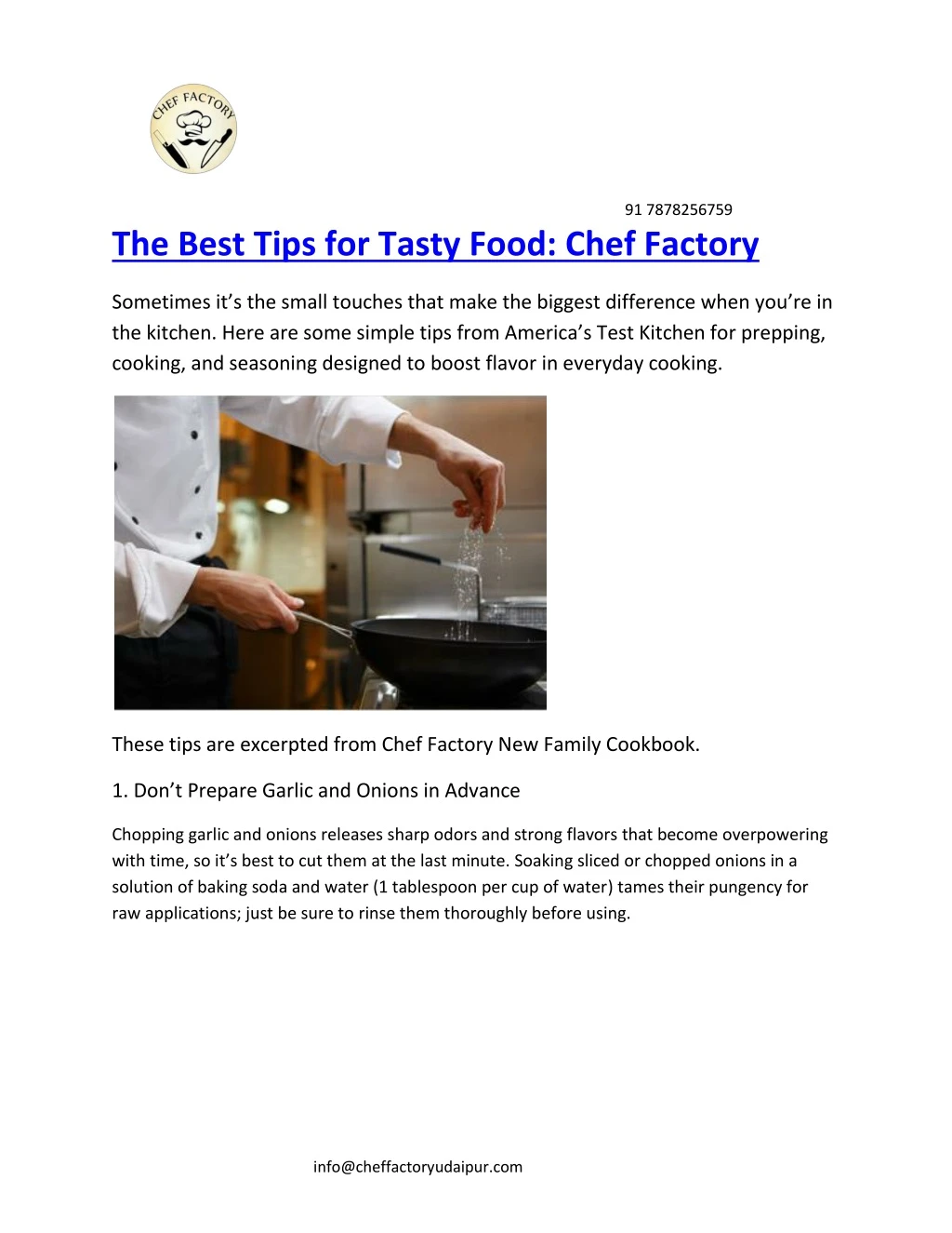 91 7878256759 the best tips for tasty food chef