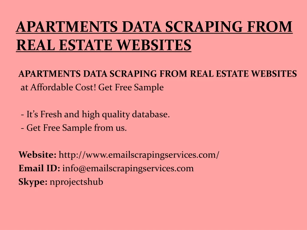 apartments data scraping from real estate websites