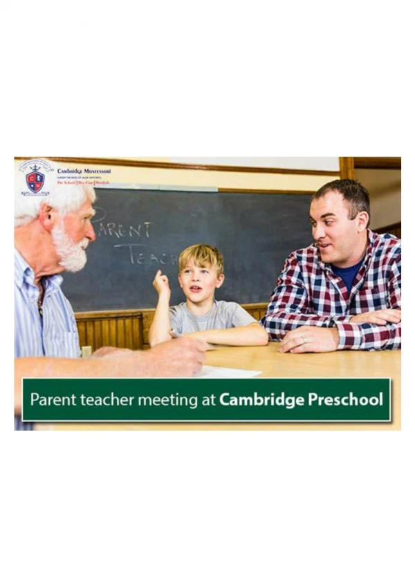 Parent Teacher Meeting At Cambridge Preschool
