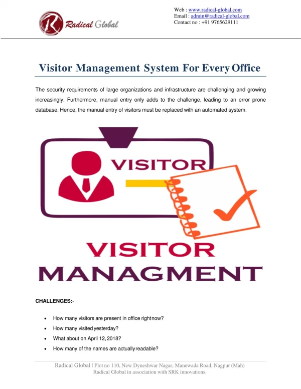 VisitorsPro: Visitors Management System Radical Global