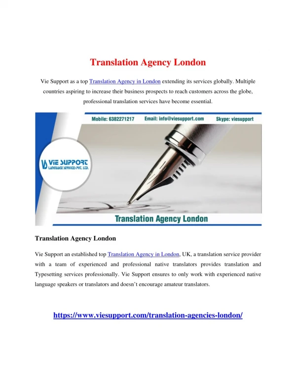 Translation Agency London