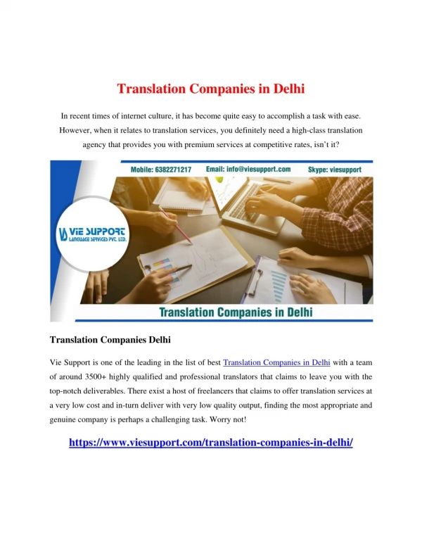 Translation Companies in Delhi