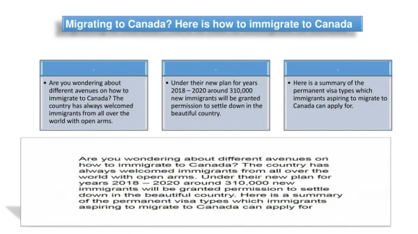 Canada immigration points and PNP Immigration Canada