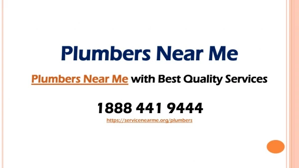 Plumbers Near Me with Best Quality Services