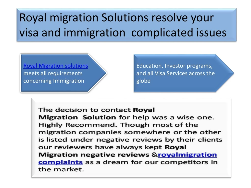 royal migration solutions resolve your visa