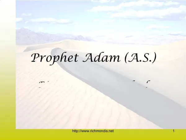 Prophet Adam A.S.