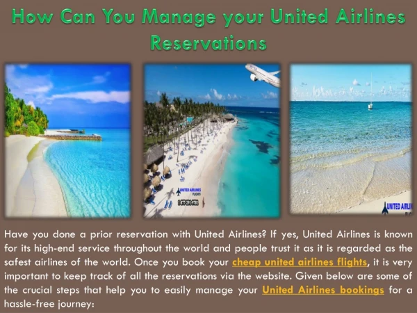 How Can You Manage your United Airlines Reservations?