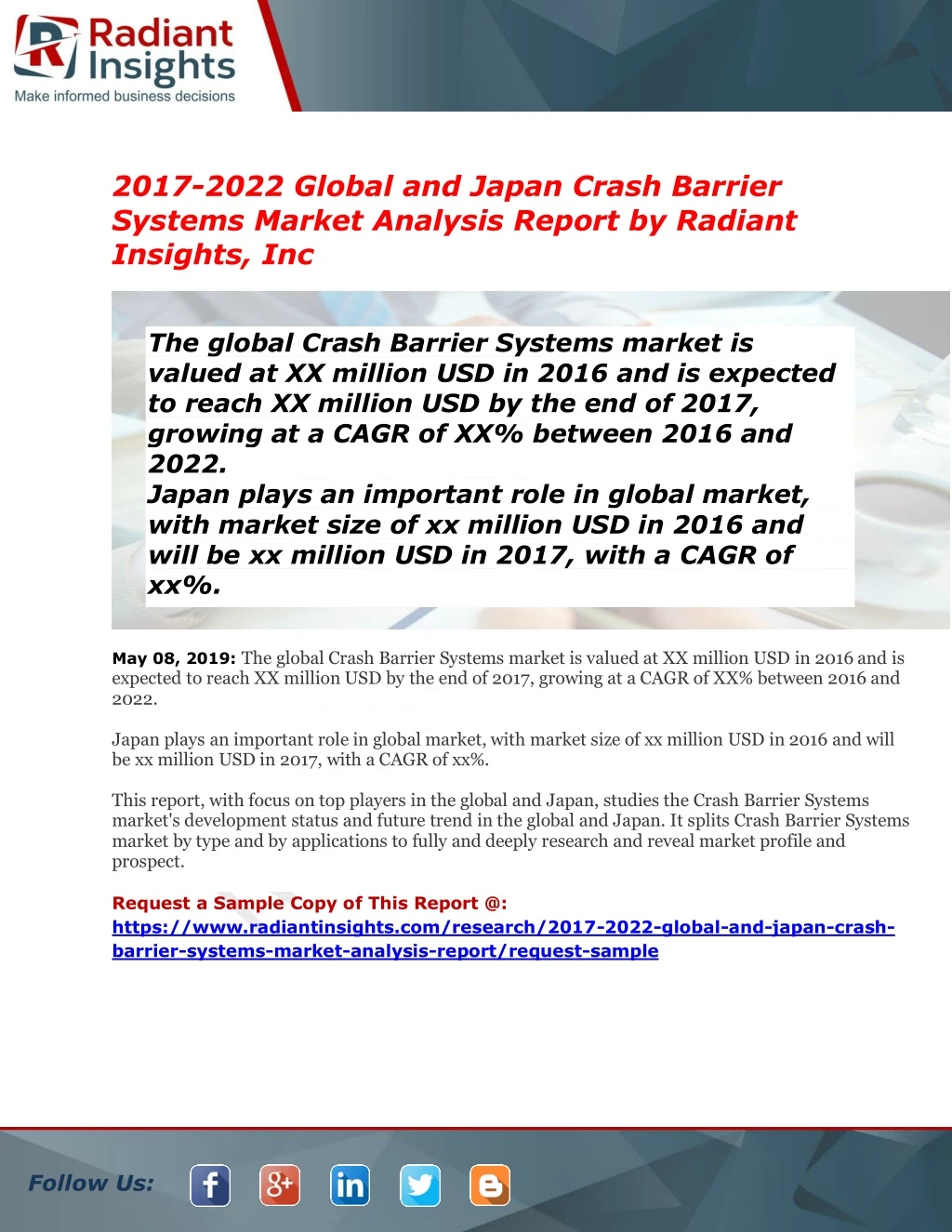 2017 2022 global and japan crash barrier systems