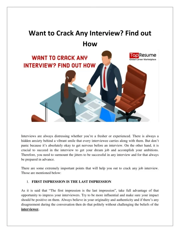 Want to Crack Any Interview? Find out How