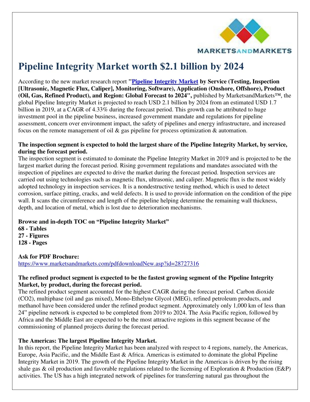 pipeline integrity market worth 2 1 billion