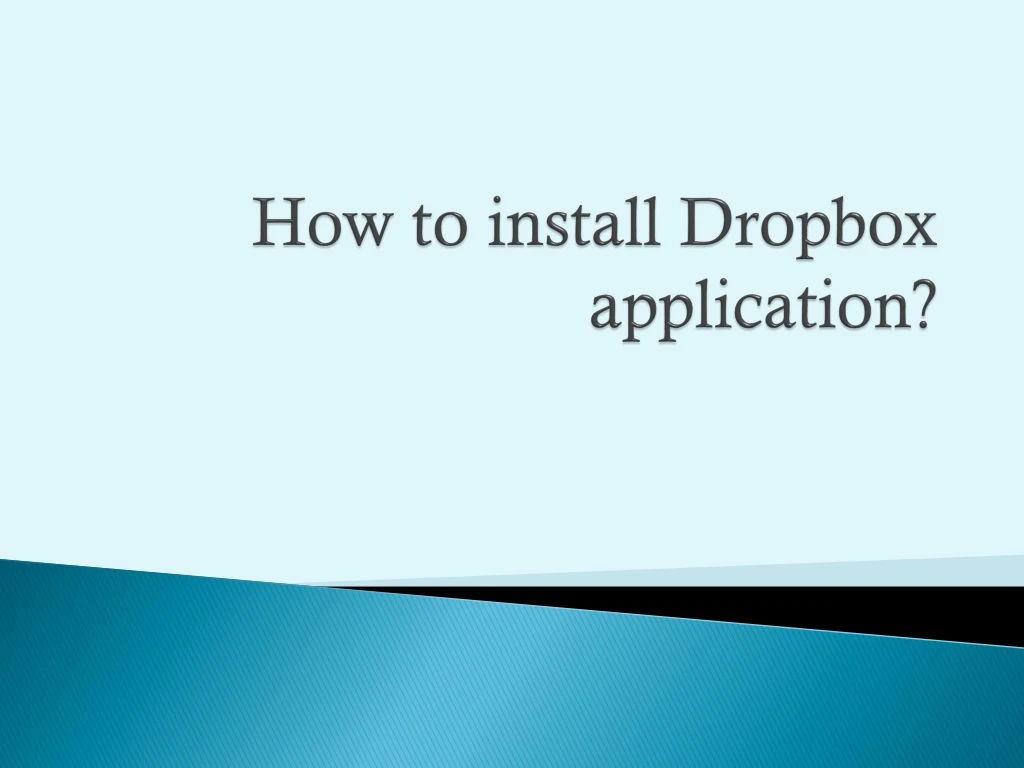 how to install dropbox application