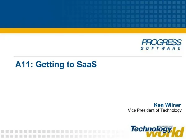 A11: Getting to SaaS