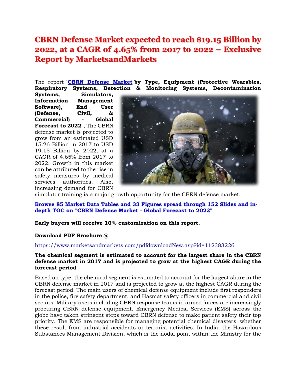 cbrn defense market expected to reach