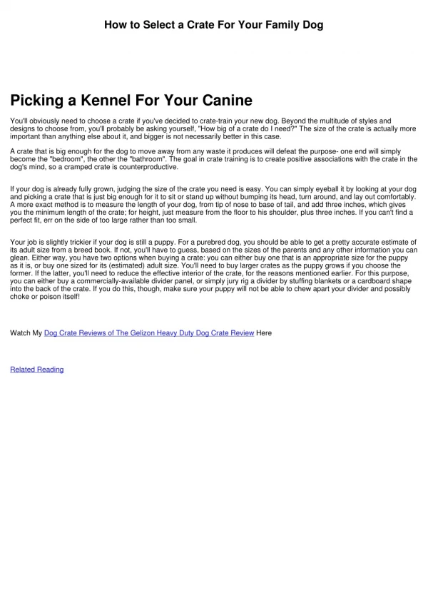 How to Pick a Kennel For Your Dog