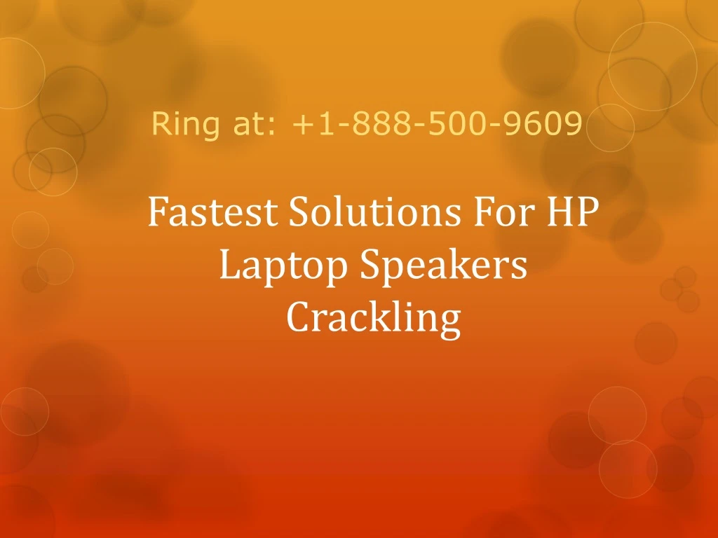 fastest solutions for hp laptop speakers crackling
