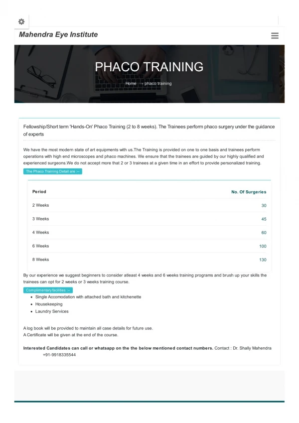 phaco training in india
