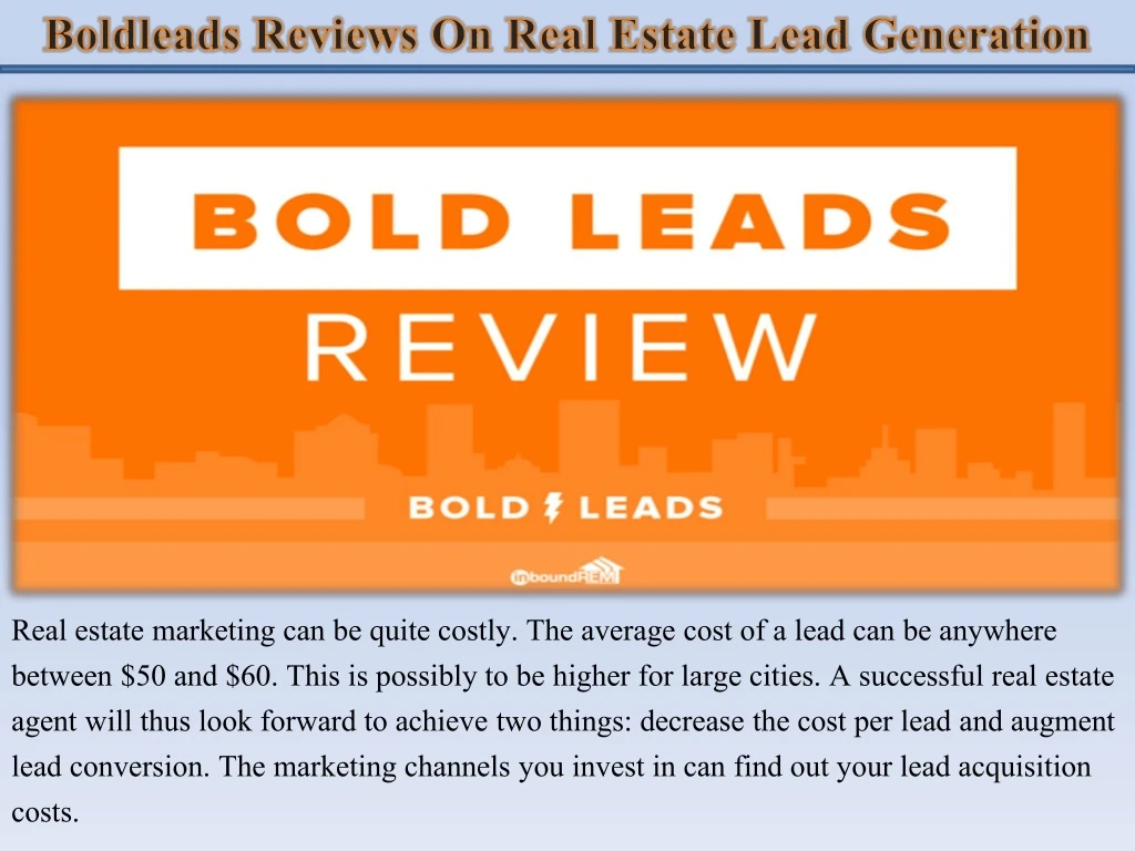 boldleads reviews on real estate lead generation