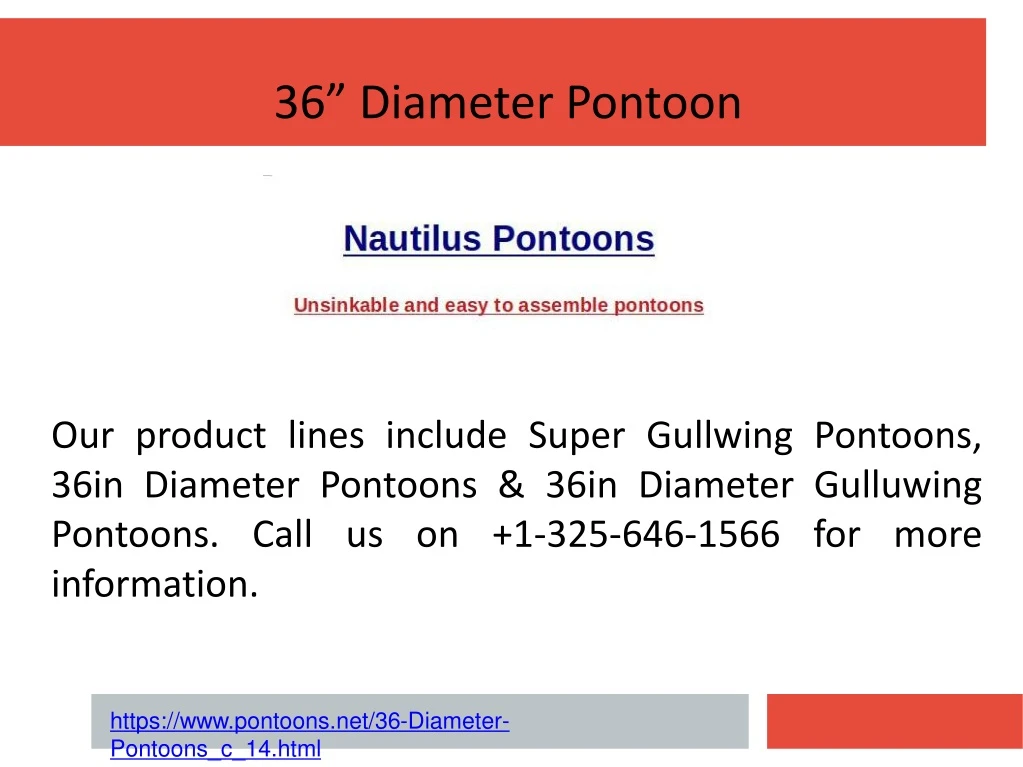 36 diameter pontoon